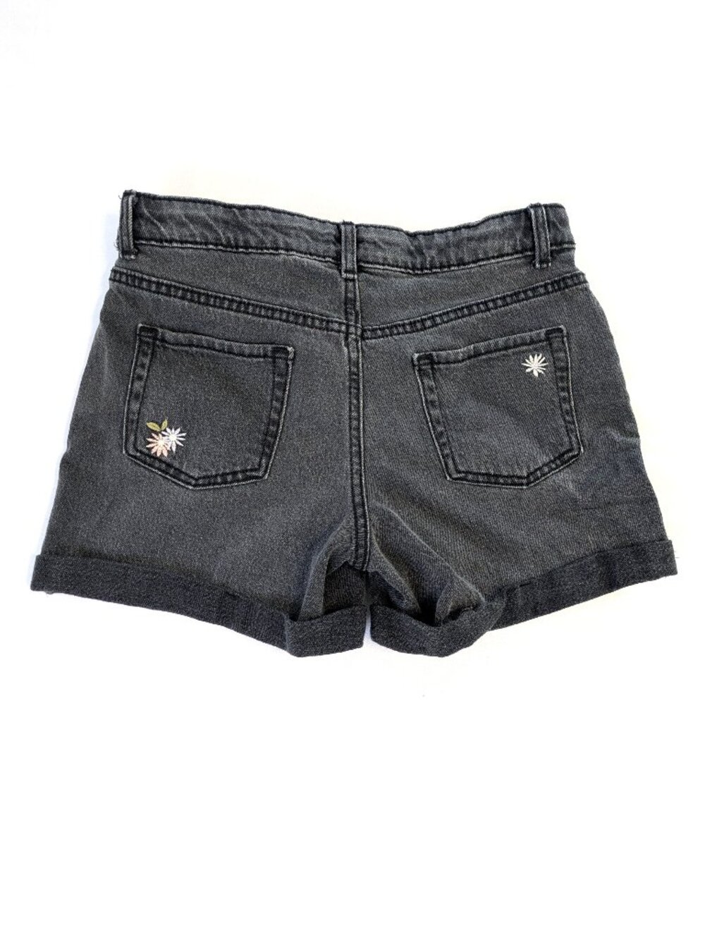 Cat & Jack Shorts - Girl's 14 - Black Short Stretch Embroidered Denim-Style - Picture 6 of 6